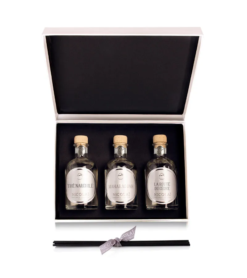 maison-nicola-coffret-3-diffuseurs-tiges-maharadjah-th-narghil-la-route-du-c-dre image 1