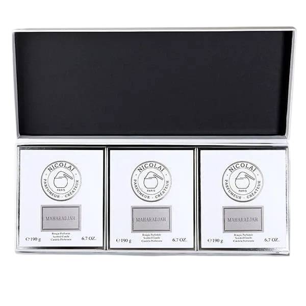 maison-nicola-maharadjah-coffret-3-bougies-190g image 1