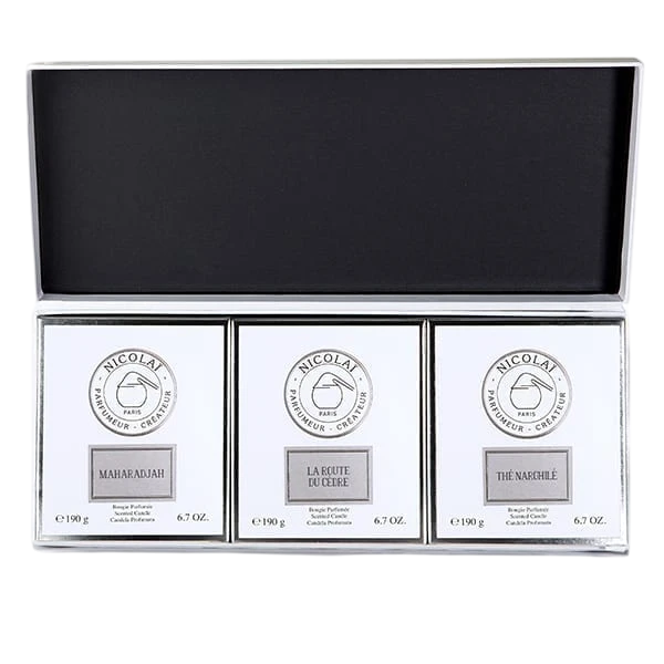 maison-nicola-coffret-bougies-3x190g-maharadjah-la-route-du-c-dre-th-narghil image 1
